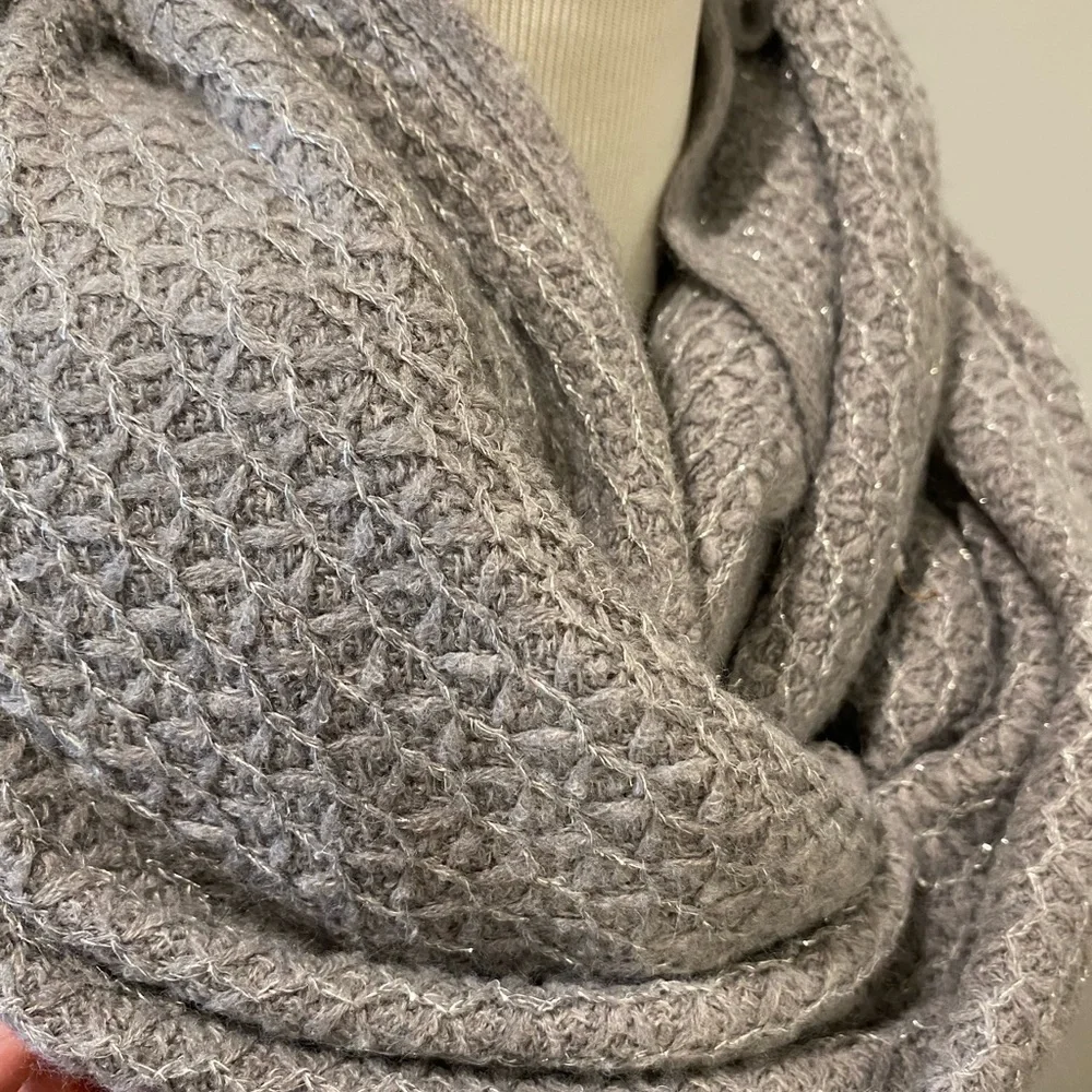 Calvin Klein Gray Knit Infinity Scarf